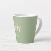 Custom Name - Sage Green Beige Fifty Latte Mug Milchtasse (Rechte Ecke)