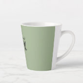 Custom Name - Sage Green Fabulous Fifty Latte Mug Milchtasse (Rechts)