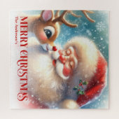 Custom Name Santa Rudolph Christmas Kids Gift   Puzzle (Horizontal)