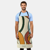 Custom Name Scandinavian Abstract Muted Kitchen  Schürze (Getragen)