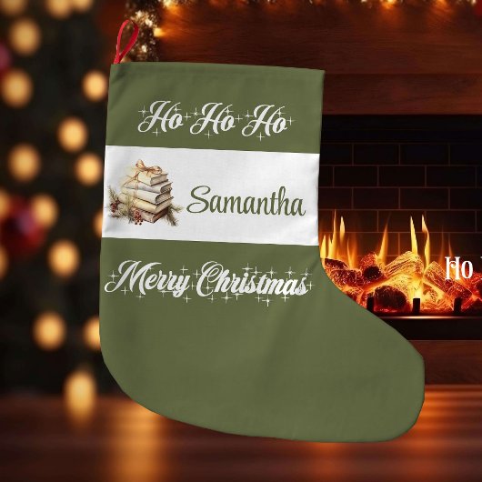 Custom Name Scandinavian Christmas Stocking Großer Weihnachtsstrumpf