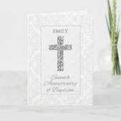 Custom Name Seventh Anniversary Baptism Blessings Karte (Vorderseite)