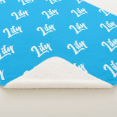 Custom Name Sky Blue Winter Sherpa Blanket for Dad Sherpadecke (3/4)