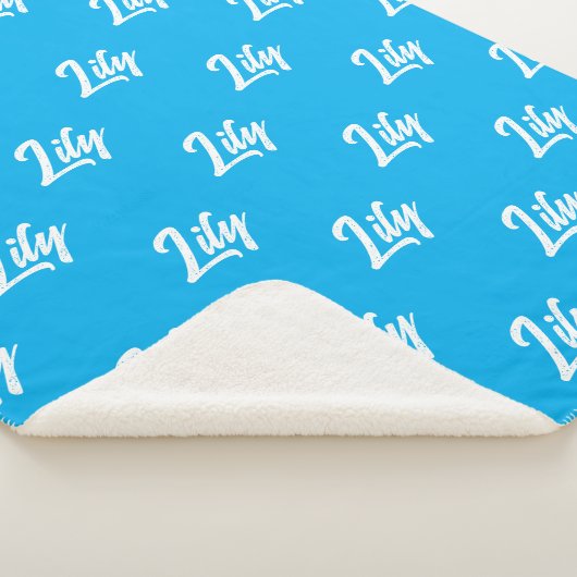 Custom Name Sky Blue Winter Sherpa Blanket for Dad Sherpadecke (3/4)