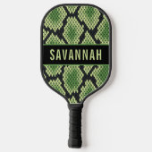 Custom Name Snake Animal Print Pattern Classic Pickleball Schläger (Rückseite)
