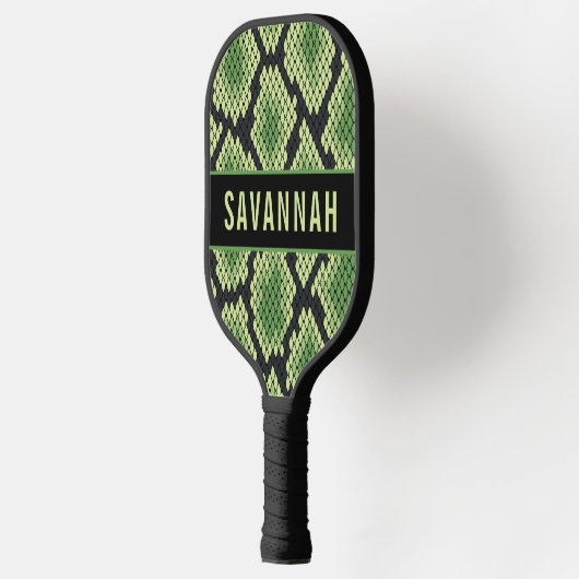 Custom Name Snake Animal Print Pattern Classic Pickleball Schläger (Links)
