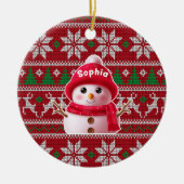 Custom Name Snowman Christmas Ornament (Vorne)