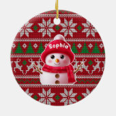 Custom Name Snowman Christmas Ornament (Hinten)