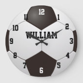 Custom Name Soccer Football Große Wanduhr (Vorderseite)