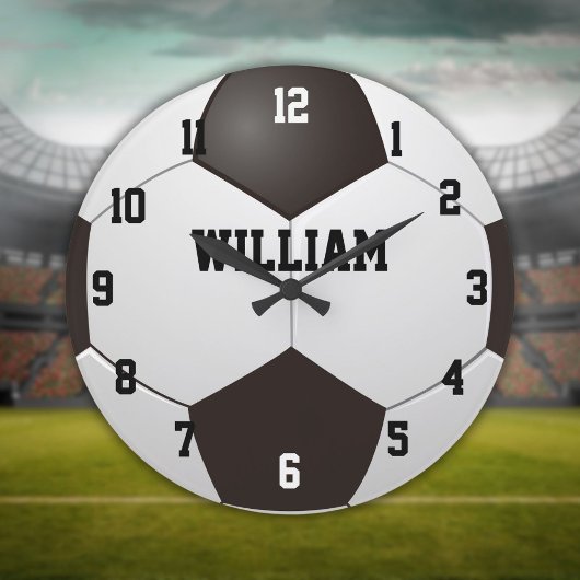 Custom Name Soccer Football Große Wanduhr