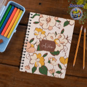 Custom Name Soft Pastel Floral Garden Name Label Notizblock