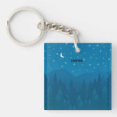 Custom Name, Stars Moon Mountain Acrylic Keychain Schlüsselanhänger (Vorderseite)