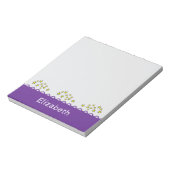 Custom name stars purple kids notizblock (Rotiert)