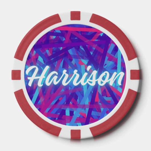 Custom Name Sticker – Harrison – Personalized Labe Pokerchips (Vorderseite)