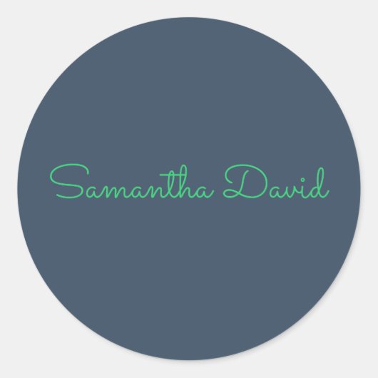 Custom Name Sticker – Mint Green & Dark Gray (Vorderseite)