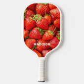 Custom Name Strawberries Pickleball Schläger (Rückseite)