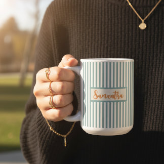 Custom Name Striped Mug Gift for Teens & Women Kaffeetasse