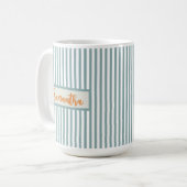 Custom Name Striped Mug Gift for Teens & Women Kaffeetasse (Vorderseite Links)