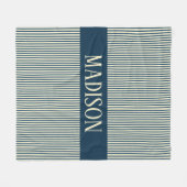 Custom Name Stripes Blanket Baby Shower Gift Fleecedecke (Vorderseite (Horizontal))
