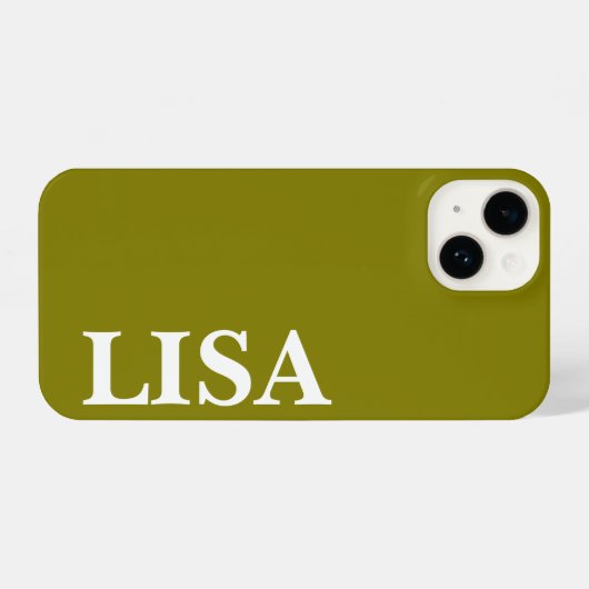 CUSTOM NAME STYLISH MODERN MINIMAL MONOGRAM OLIVE iPhone HÜLLE (Rückseite (Horizontal))
