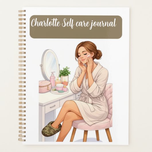 Custom name stylish Self care journal Planer (Vorderseite)