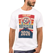 Custom Name Summer 2026 Soccer Fan Retro Tee