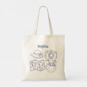Custom Name Summer Vacation Canvas Bag Tragetasche (Rückseite)