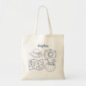 Custom Name Summer Vacation Canvas Bag Tragetasche (Vorne)
