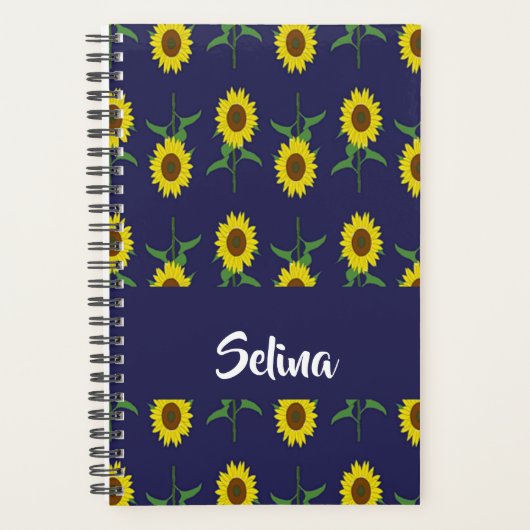 Custom name sunflowers on blue planer (Vorderseite)