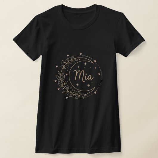 Custom Name T-Shirt - Elegant Mia Crescent Moon (Ablage )