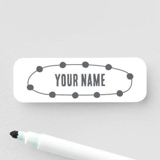 Custom Name Tag – Dotted Oval Namensschild (Beispiel)