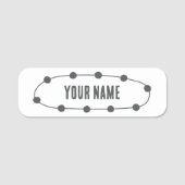 Custom Name Tag – Dotted Oval Namensschild (Vorderseite)