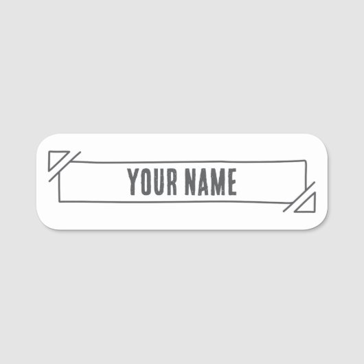 Custom Name Tag – Hand Drawn Banner Namensschild (Vorderseite)