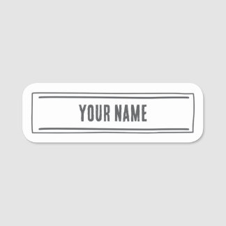 Custom Name Tag – Minimal Hand Drawn Namensschild