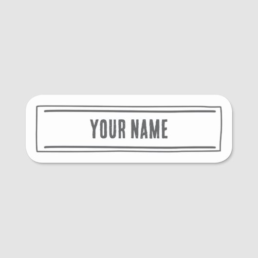 Custom Name Tag – Minimal Hand Drawn Namensschild (Vorderseite)