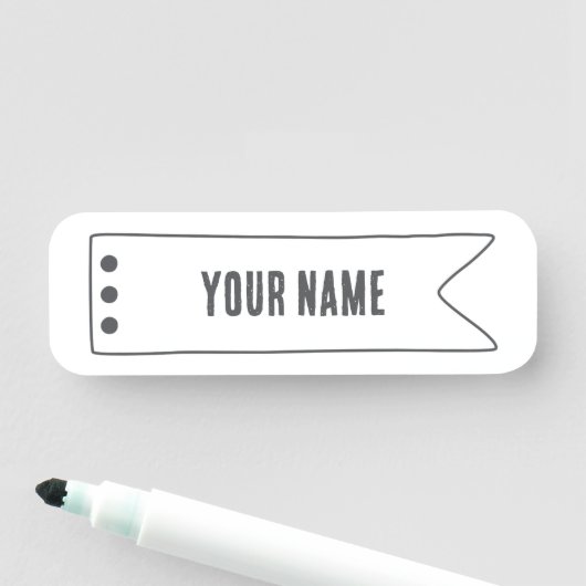 Custom Name Tag – Ribbon Frame Namensschild (Beispiel)