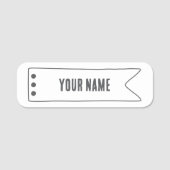 Custom Name Tag – Ribbon Frame Namensschild (Vorderseite)