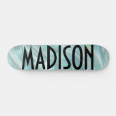 Custom Name Teal Opal Skateboard (Horizontal)