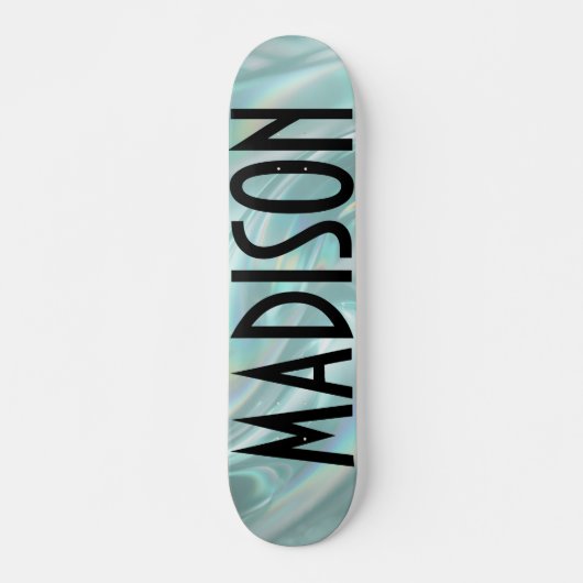Custom Name Teal Opal Skateboard (Vorne)