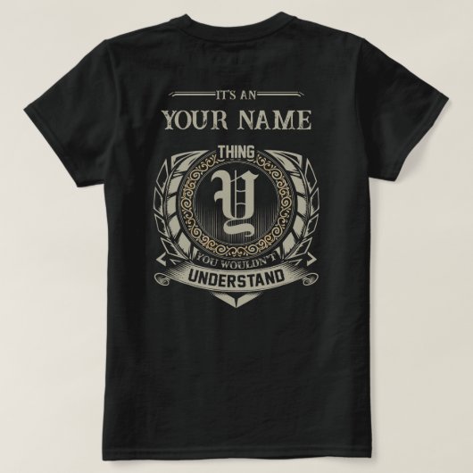 Custom Name Tee, Personalized Monogram Vintage T-Shirt (Design Rückseite)