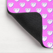 Custom Name Template Pink And White Cute Hearts Mousepad (Ecke)