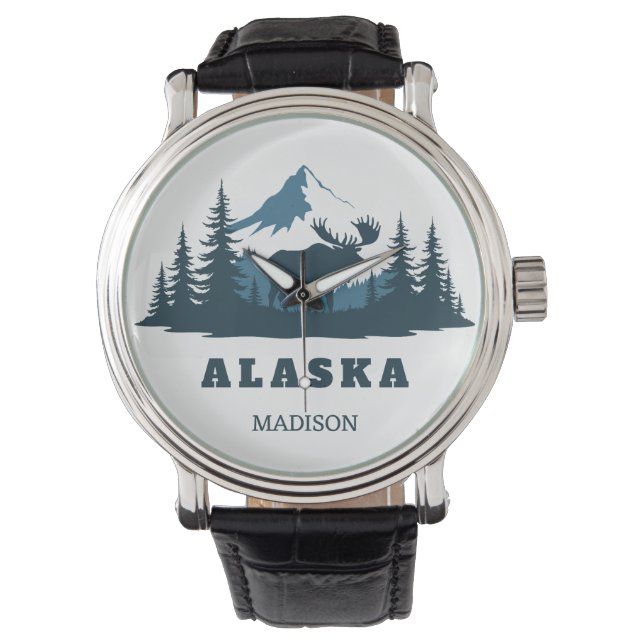 Custom Name & Text ALASKA Armbanduhr (Vorderseite)