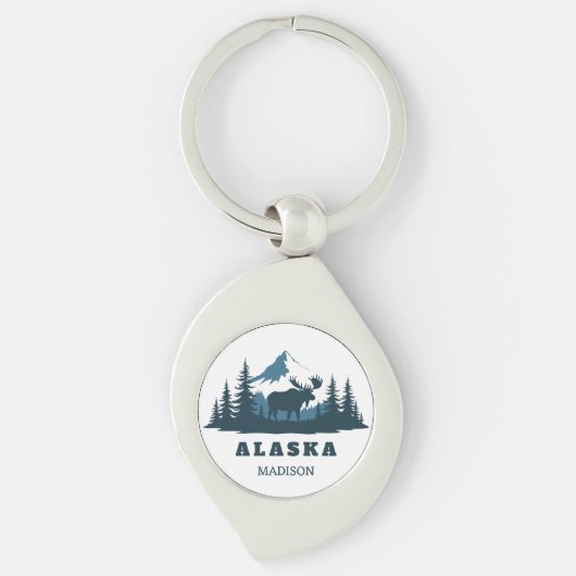 Custom Name & Text ALASKA Schlüsselanhänger (Vorderseite)