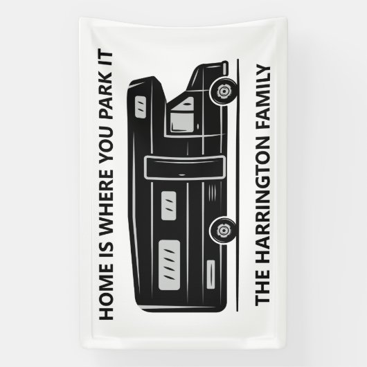 Custom name & text Camper Van Banner (Vertikal)