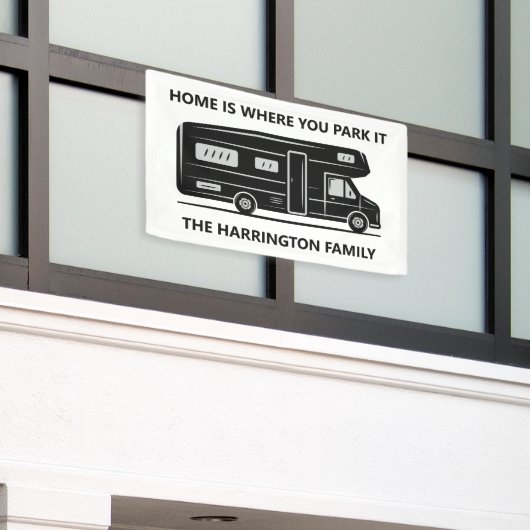 Custom name & text Camper Van Banner (Äußeres Gebäude)