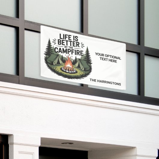 Custom Name & Text Camping Banner (Äußeres Gebäude)