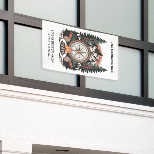 Custom Name & Text Camping Banner (Äußeres Gebäude)