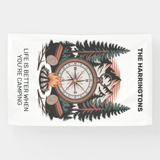 Custom Name & Text Camping Banner (Horizontal)