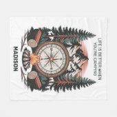 Custom Name & Text Camping Fleecedecke (Vorderseite (Horizontal))