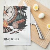 Custom Name & Text Camping Geschirrtuch (Viertel Falte)